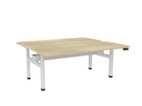 Haven Electric Double Sided Desk - Radius Top-Desks-1800 x 800-Atlantic Oak-White-Commercial Traders - Office Furniture