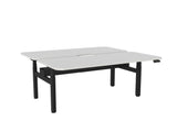 Haven Electric Double Sided Desk - Scallop & Radius Top-Desks-1800 x 800-White-Black-Commercial Traders - Office Furniture