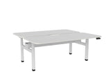 Haven Electric Double Sided Desk - Scallop & Radius Top-Desks-1800 x 800-White-White-Commercial Traders - Office Furniture