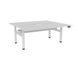 Haven Electric Double Sided Desk - Scallop Top-Desks-1800 x 800-White-White-Commercial Traders - Office Furniture