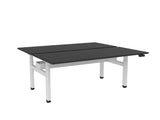 Haven Electric Double Sided Desk - Rectangular Top-Desks-1800 x 800-Black-White-Commercial Traders - Office Furniture