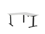 Haven Electric Corner Workstation-Desking-1500 x 1500-White-Black-Commercial Traders - Office Furniture
