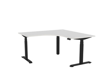 Haven Electric Corner Workstation-Desking-1500 x 1500-White-Black-Commercial Traders - Office Furniture