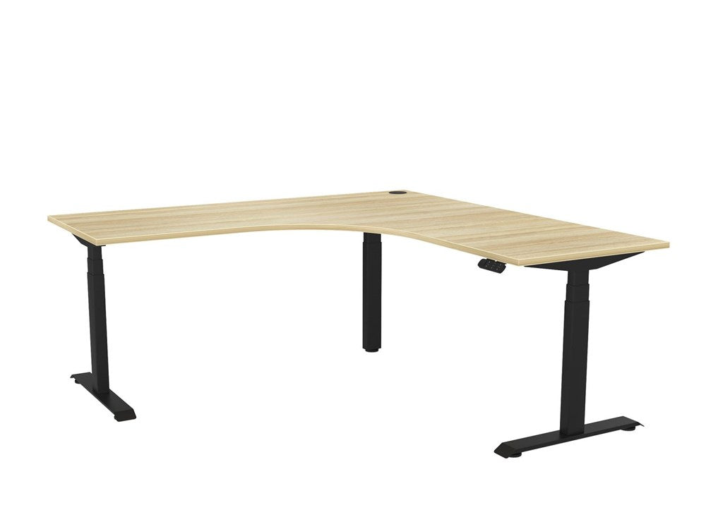 Haven Electric Corner Workstation-Desking-1800 x 1800-Atlantic Oak-Black-Commercial Traders - Office Furniture