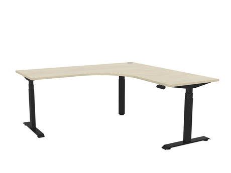 Haven Electric Corner Workstation-Desking-1800 x 1800-Nordic Maple-Black-Commercial Traders - Office Furniture