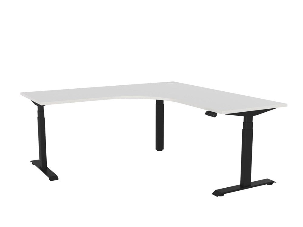 Haven Electric Corner Workstation-Desking-1800 x 1800-White-Black-Commercial Traders - Office Furniture