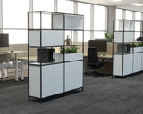 Kubix Modular 2-Unit System with Cupboards, Cubby & Planters-Office Storage-White-Commercial Traders - Office Furniture