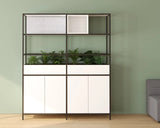 Kubix Modular 2-Unit System with Cupboards, Cubby & Planters-Office Storage-White-Commercial Traders - Office Furniture