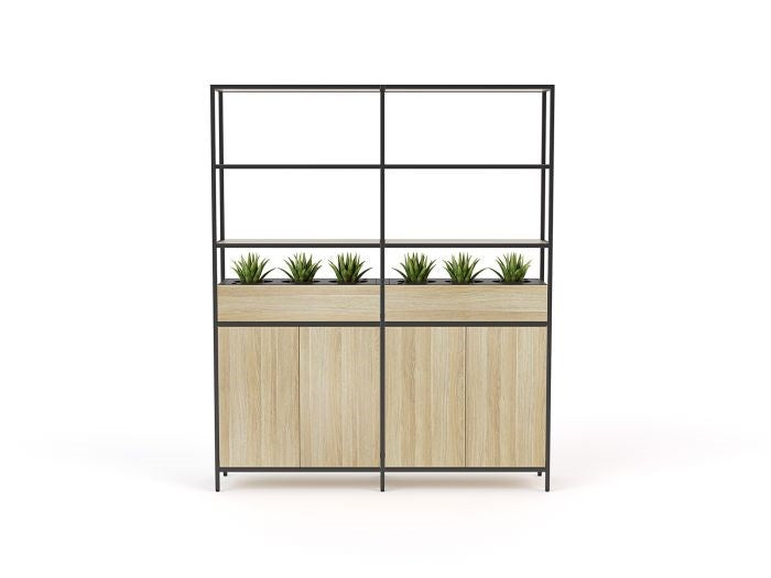 Kubix Configuration 2-Office Storage-Atlantic Oak-Commercial Traders - Office Furniture