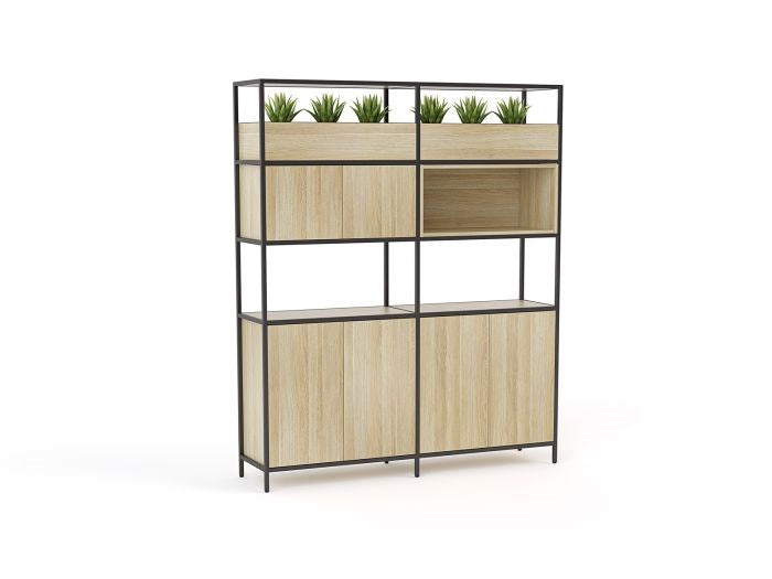 Kubix Configuration 3-Office Storage-Atlantic Oak-Commercial Traders - Office Furniture