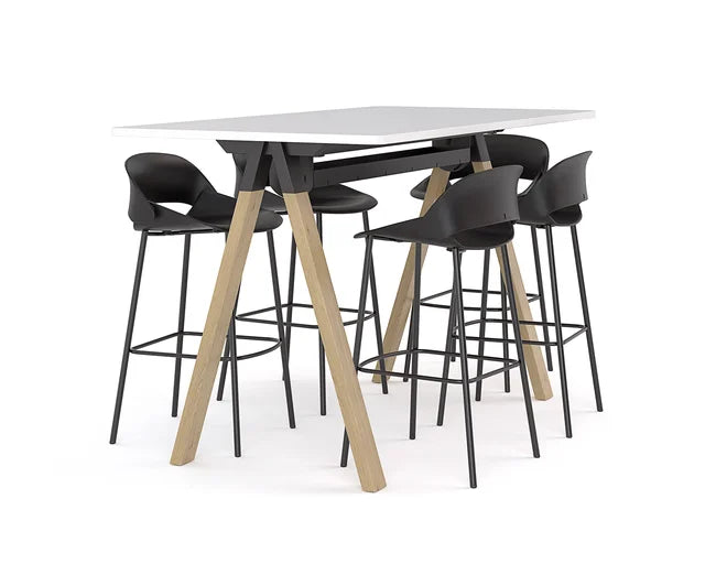 Ligna Bar Leaner Frame-Barleaners-900 Round-Commercial Traders - Office Furniture