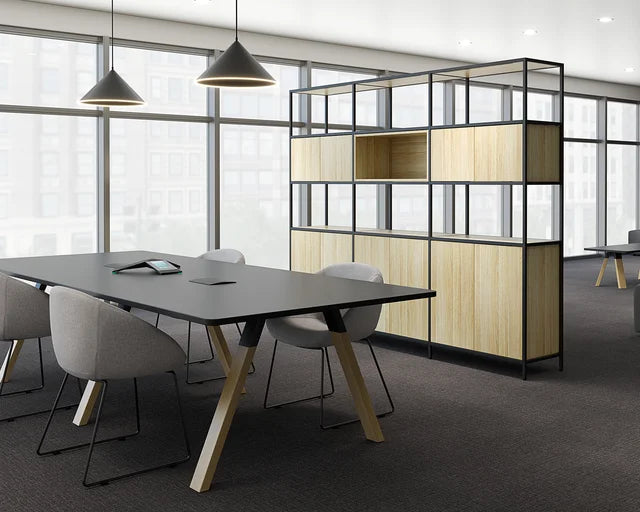 Ligna Boardroom Table Frame 3m-Meeting Room Furniture-Oak-Commercial Traders - Office Furniture