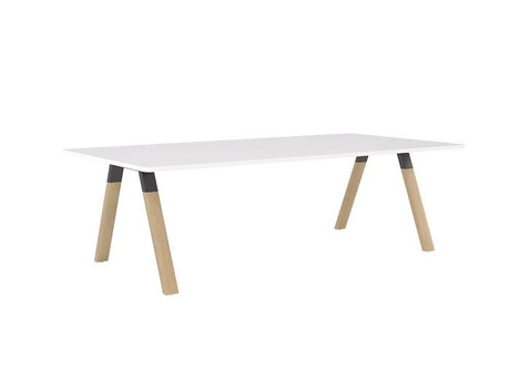 Ligna Boardroom Table 2.4m-Meeting Tables-White-Commercial Traders - Office Furniture