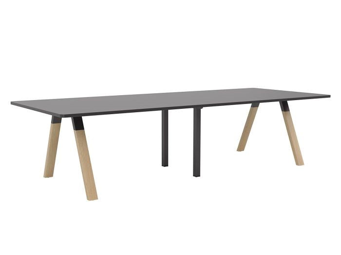 Ligna Boardroom Table 3m-Meeting Tables-Metal-Black-Commercial Traders - Office Furniture