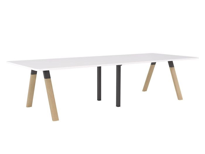 Ligna Boardroom Table 3m-Meeting Tables-Metal-White-Commercial Traders - Office Furniture