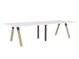 Ligna Boardroom Table 3m-Meeting Tables-Metal-White-Commercial Traders - Office Furniture