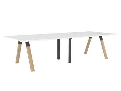 Ligna Boardroom Table 3m-Meeting Tables-Metal-White-Commercial Traders - Office Furniture