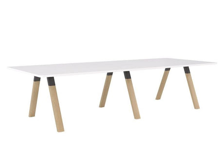 Ligna Boardroom Table 3m-Meeting Tables-Oak-White-Commercial Traders - Office Furniture