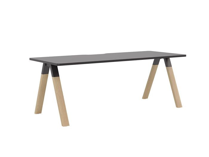 Ligna Desk-Desks-2000 x 800-Black-Commercial Traders - Office Furniture