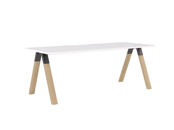 Ligna Desk-Desks-2000 x 800-White-Commercial Traders - Office Furniture