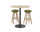 Luna Button Barstool -Oak Base-Lunchroom Chairs-Crown-Commercial Traders - Office Furniture