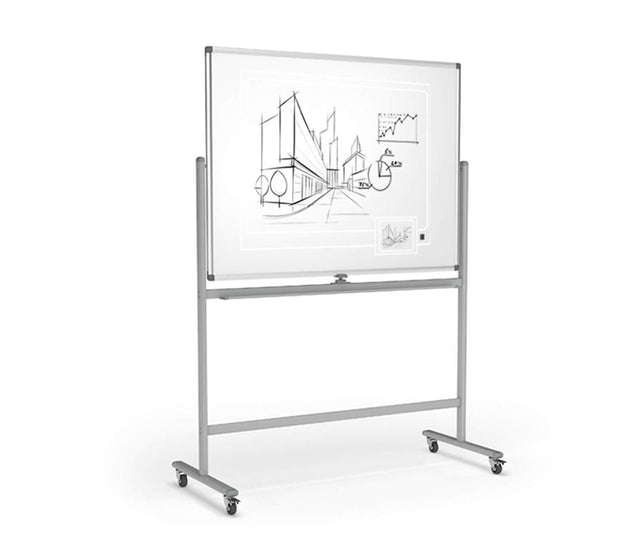 Mobile Whiteboard - Value-Whiteboards-600 x 900-No Accessories Thanks-Commercial Traders - Office Furniture