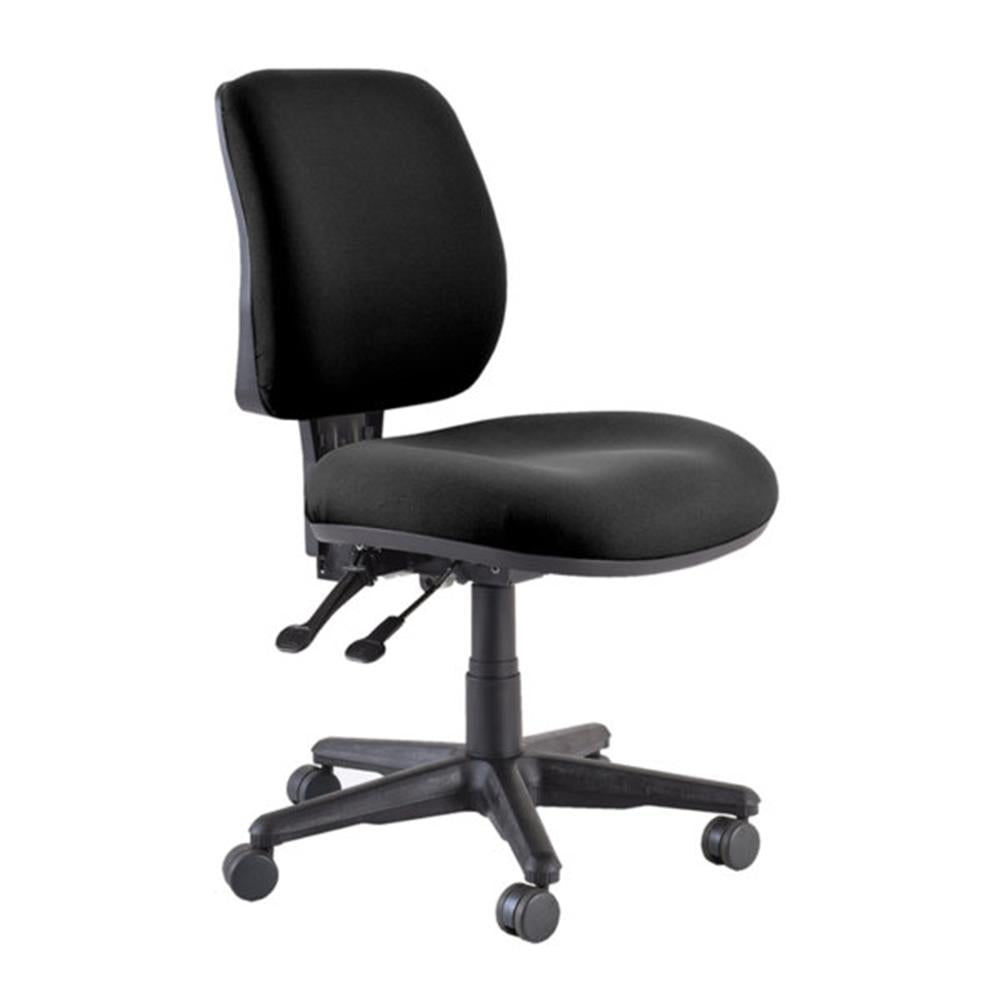 Buro Roma 2 Chair - Mid Back-Office Chairs-Black - Quickship-No Thanks-Flat Pack Please-Commercial Traders - Office Furniture