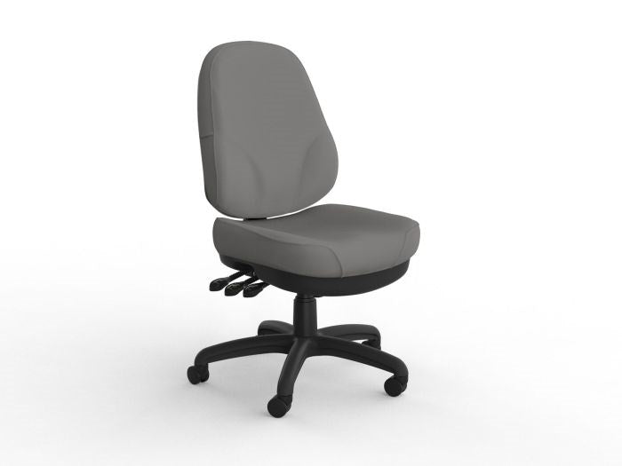 Plymouth Heavy Duty Chair-Office Chairs-Breathe Alloy Grey-No Arms Thanks-Commercial Traders - Office Furniture