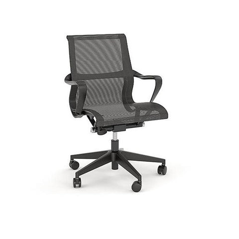 12 x Scroll Mesh Chairs-Meeting Room Furniture-Black-Unassembled-Auckland Only-Commercial Traders - Office Furniture