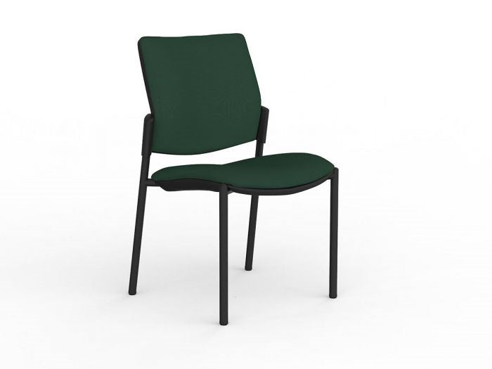 Vision Visitor Chair-Meeting Room Furniture-Crown-No Arms Thanks-Black Powdercoat-Commercial Traders - Office Furniture