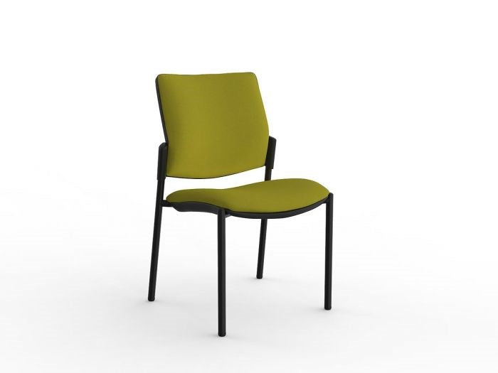 Vision Visitor Chair-Meeting Room Furniture-Splice-No Arms Thanks-Black Powdercoat-Commercial Traders - Office Furniture