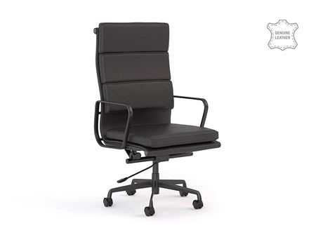 Vogue Executive Chair-Office Chairs-High Back-Flat Pack Please-Black-Commercial Traders - Office Furniture