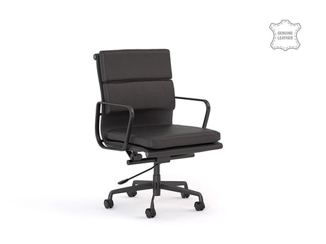 Vogue Executive Chair-Office Chairs-Mid Back-Flat Pack Please-Black-Commercial Traders - Office Furniture