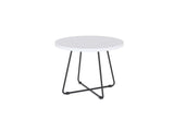 Zion Coffee Table Round-Reception Furniture-600 mm dia-White-Black-Commercial Traders - Office Furniture