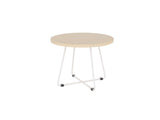 Zion Coffee Table Round-Reception Furniture-600 mm dia-Nordic Maple-White-Commercial Traders - Office Furniture