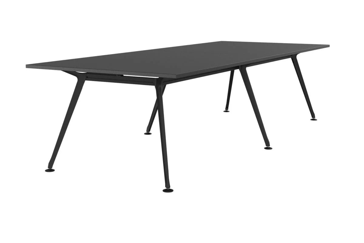 Ex Demo Euro Boardroom Table 3000 x 1200 - Black / Black Only-Meeting Room Furniture-Black-Black Leg-North Island Delivery (Ground Floor)-Commercial Traders - Office Furniture