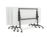 Team Flip Table 1600x800-Meeting Room Furniture-Atlantic Oak-Black-Commercial Traders - Office Furniture