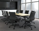 Team Flip Table 1600x800-Meeting Room Furniture-Atlantic Oak-Black-Commercial Traders - Office Furniture