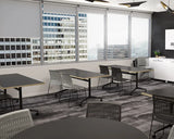 Team Flip Table 1800x900-Meeting Room Furniture-Atlantic Oak-Black-Commercial Traders - Office Furniture