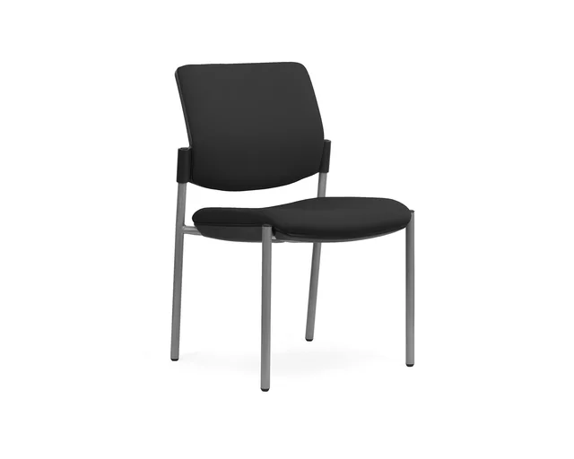 Vision Express Visitor Chair-Meeting Chairs-Breathe Black-Silver-Commercial Traders - Office Furniture