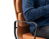 Vogue Executive Leather Chair-Office Chairs-Mid Back-Flat Pack Please-Tan-Commercial Traders - Office Furniture