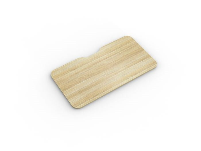 Top Only - Scallop-Desking-Atlantic Oak-1200 x 700-Rectangular-Commercial Traders - Office Furniture