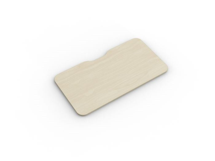 Top Only - Scallop-Desking-Atlantic Oak-1200 x 700-Rectangular-Commercial Traders - Office Furniture