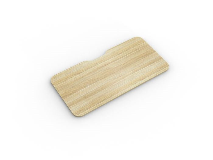 Top Only - Scallop-Desking-Atlantic Oak-1200 x 700-Rectangular-Commercial Traders - Office Furniture