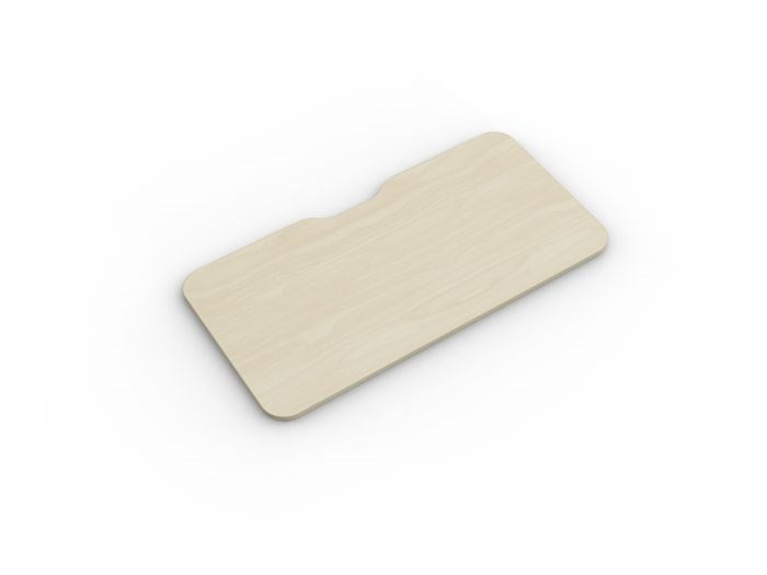 Top Only - Scallop-Desking-Atlantic Oak-1200 x 700-Rectangular-Commercial Traders - Office Furniture