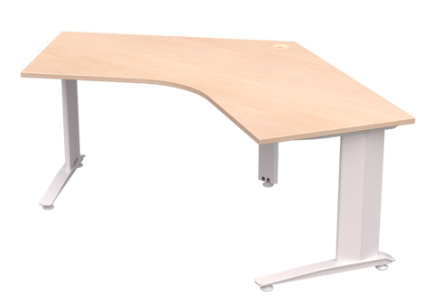 Energy Desk 1200 x 1200 - 120 Degree Workstation-Desking-Refined Oak-White-Commercial Traders - Office Furniture