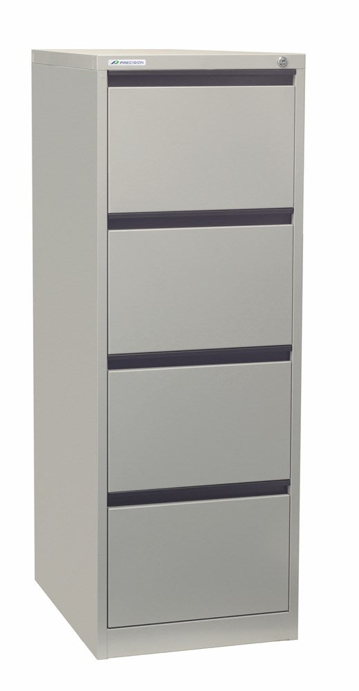 Classic 4 Drawer Filing Cabinet-Storage-Silver Grey-Commercial Traders - Office Furniture