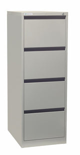 Classic 4 Drawer Filing Cabinet-Storage-Silver Grey-Commercial Traders - Office Furniture