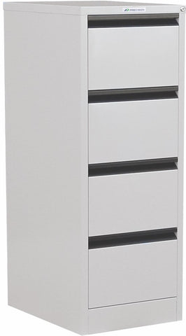 Classic 4 Drawer Filing Cabinet-Storage-White Satin-Commercial Traders - Office Furniture