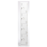 Four tier lockers - 300 wide-Storage-Key Lock-White Satin-Commercial Traders - Office Furniture
